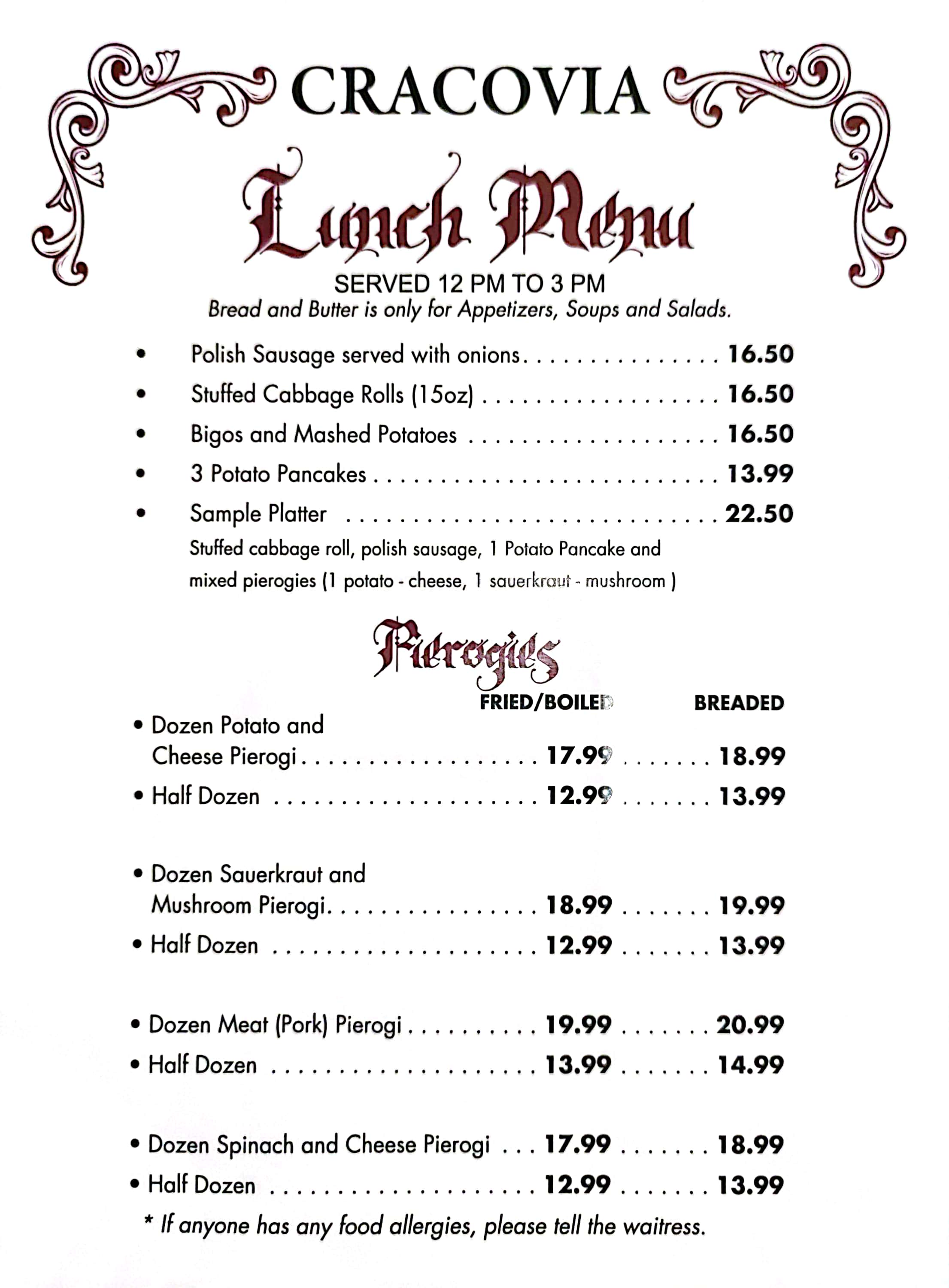 Menu Page 1