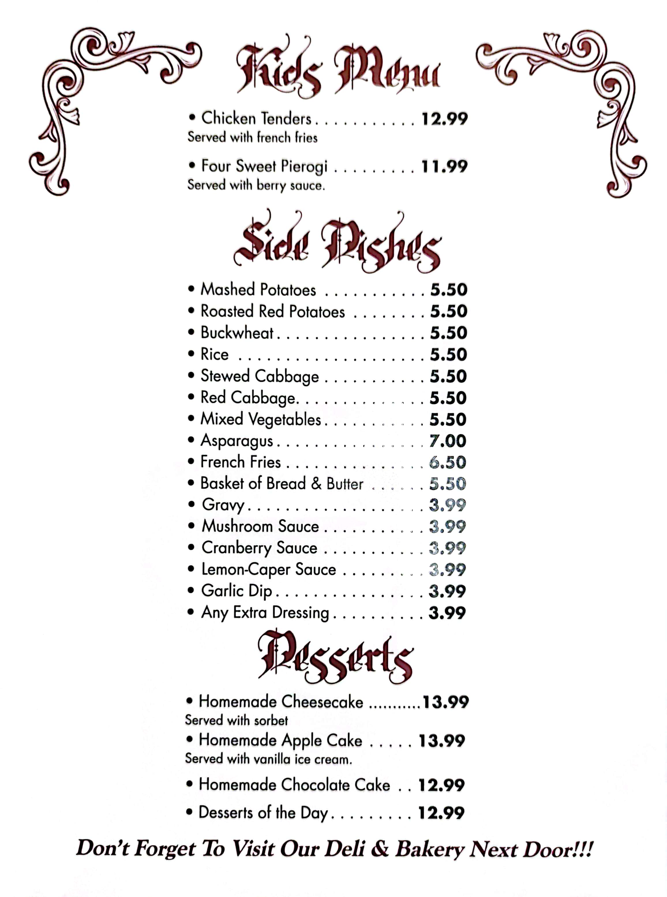 Menu Page 5